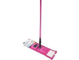 Blanca Mopa Microfibra Basic con Mango Telescópico Rotación 360º para Limpieza de Suelos