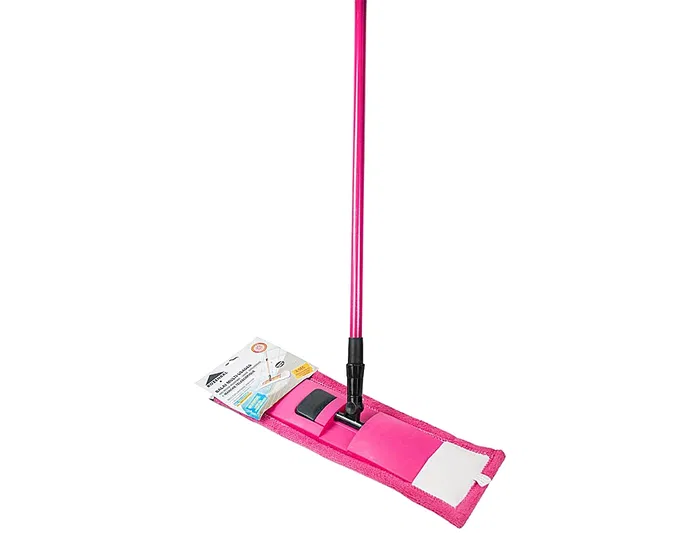 Blanca Mopa Microfibra Basic con Mango Telescópico Rotación 360º para Limpieza de Suelos