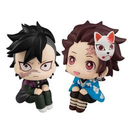Megahouse Pack 2 Figuras Look Up Genya Tanjiro Kamado Kimetsu No Yaiba Demon Slayer PVC ABS 11cm