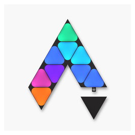 Nanoleaf Shapes Mini Triangles Ultra Black Expansion 10 PK, Paneles Inteligentes LED WiFi, 10 Piezas, Compatible con Alexa, Google Home y Apple HomeKit