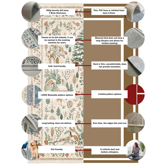Conceptum Els2416 Alfombra de Pasillo 80x150 cm Terciopelo Antideslizante Antibacterias Lavable a Máquina