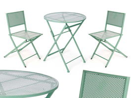 Ibergarden Set Mesa y 2 Sillas Verde 60x60x70.5 cm