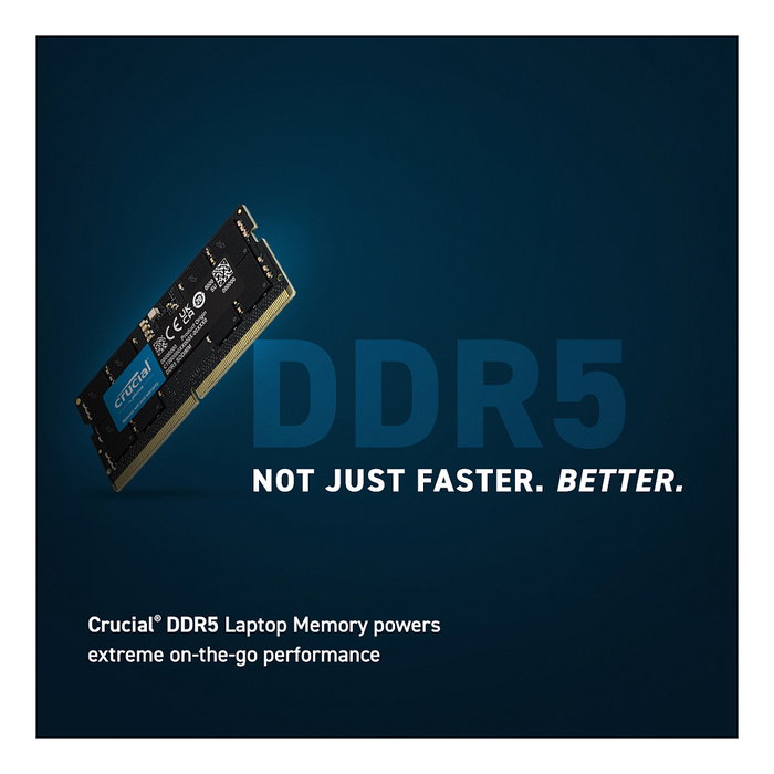 Crucial CT8G56C46S5 Memoria RAM 8GB DDR5 5600MHz CL46 SO-DIMM para Portátil, On-Die ECC