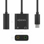 Aisens Conversor USB-C a 2x Jack 3.5 mm Negro A109-0767