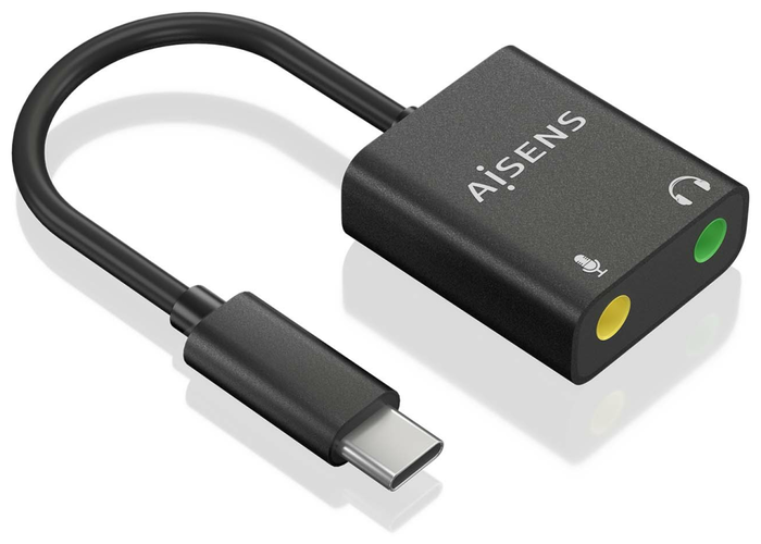 Aisens Conversor USB-C a 2x Jack 3.5 mm Negro A109-0767