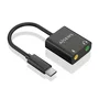 Aisens Conversor USB-C a 2x Jack 3.5 mm Negro