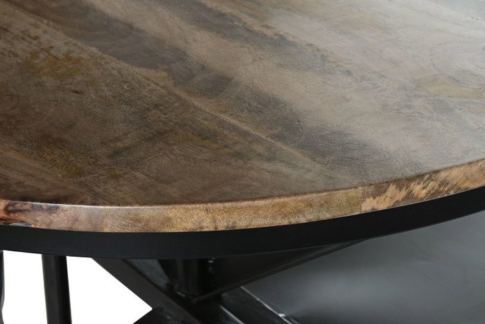DKD Home Decor Mesa de Hierro y Mango con Diseño de Moto Desgastado Negro