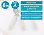 KioKids Set Cubiertos Infantiles de Acero Inoxidable 304 y Silicona Gris | Para Niños +6 Meses | 14 cm | Compatible Lavavajillas