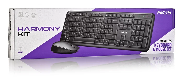 NGS Harmony Kit Combo de Teclado y Ratón Inalámbrico Español Negro