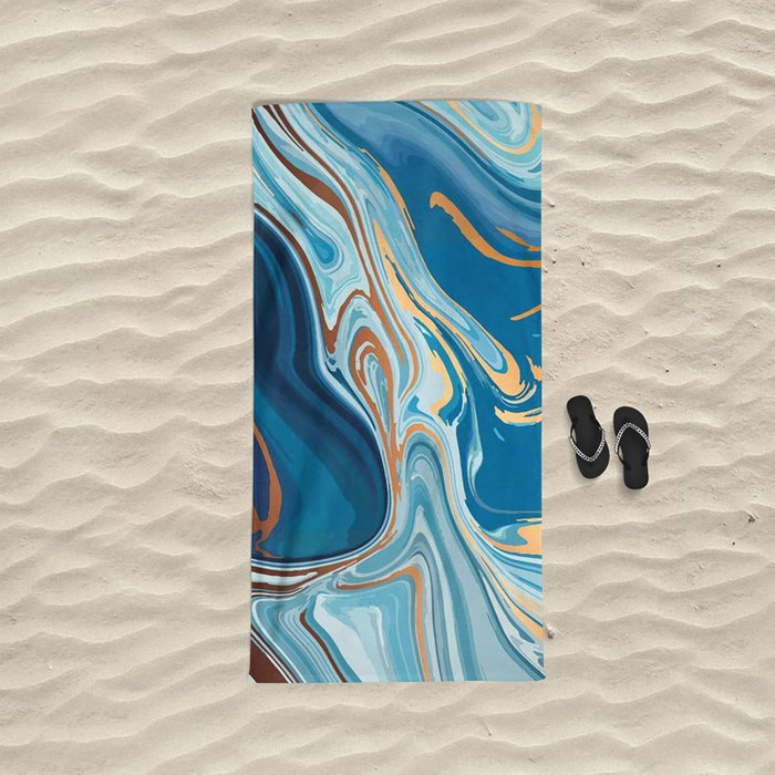 Mijölnir Toalla de Playa Azul 60% Algodón 40% Poliéster 75 x 150 cm