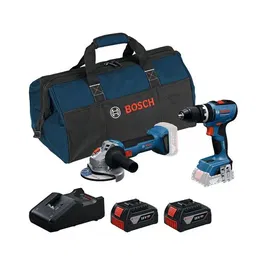 Bosch Professional Kit Combinado de 2 Herramientas de 18 V - GSB 18V-65, GWS 18V-8, 2 Baterías GBA 4.0Ah, Cargador GAL 18V-40