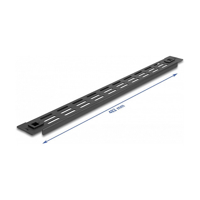 DeLOCK Panel de Gabinete de Red 19 Pulgadas 1U Negro con Ranuras de Ventilación y Montaje sin Herramientas - Panel Ciego de Relleno para Rack