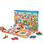 Hot Wheels Hkl74 Calendario de Adviento 2023 para niños - 8 vehículos 1:64, 16 accesorios con temática de invierno y alfombrilla