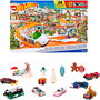 Hot Wheels Hkl74 Calendario de Adviento 2023 para niños - 8 vehículos 1:64, 16 accesorios con temática de invierno y alfombrilla