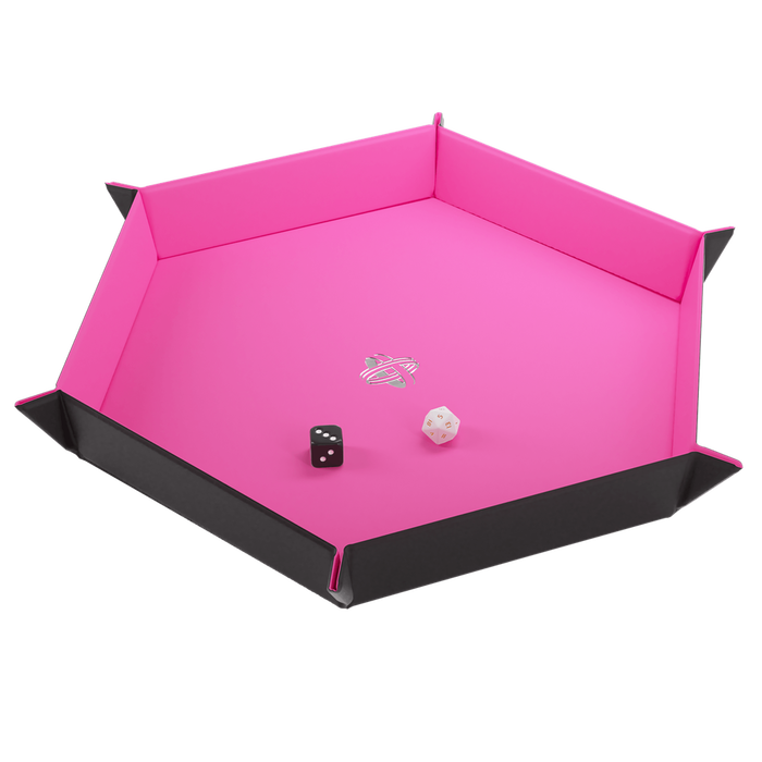 Gamegenic Bandeja Magnética Hexagonal Reversible Negra/Rosa para Juegos de Mesa y Tablero 35,3x53,3 cm