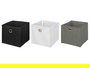 Kipit Caja Organizadora Plegable 20x20x20 cm con Tapa, Surtido de Colores (Blanco, Gris, Negro), Tela y Cartón (Set de 24)