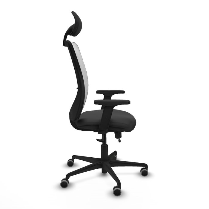 PIQUERAS Y CRESPO Silla de oficina Zulema con mecanismo Sincro/Traslack, Gris oscuro y Blanco