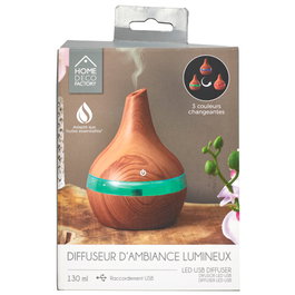 Home Deco Factory Difusor Ambientador LED Efecto Madera USB Pour Elle