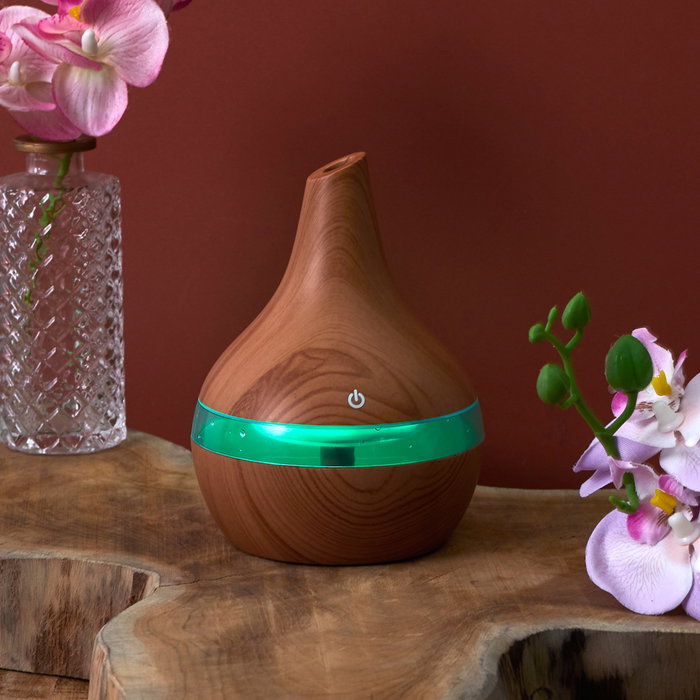 Home Deco Factory Difusor Ambientador LED Efecto Madera USB Pour Elle