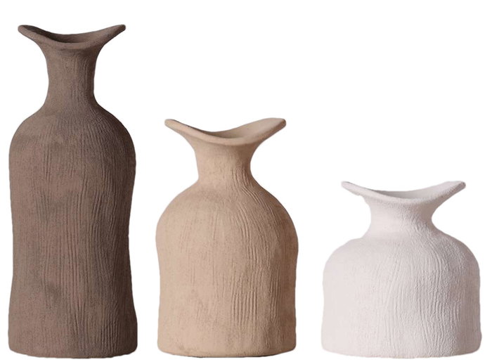 DKD Home Decor Set de 3 Jarrones de Gres Multicolor VASET DKD Home Decor Set de 3 Jarrones de Gres Multicolor VASET