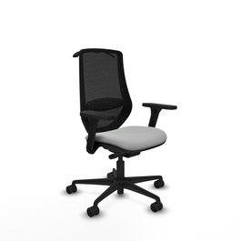 PIQUERAS Y CRESPO Silla de oficina Mardos con mecanismo Sincro/Traslack Gris claro y Negro
