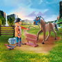 PLAYMOBIL 71357 Herrador Ben y Caballo Aquiles Set, con Yunque, Tenazas, Martillo y Fragua - Juguete de Herraje para +5 años