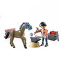 PLAYMOBIL 71357 Herrador Ben y Caballo Aquiles Set, con Yunque, Tenazas, Martillo y Fragua - Juguete de Herraje para +5 años