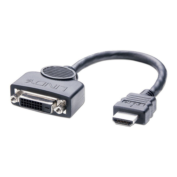 Lindy Adaptador DVI-D Hembra a HDMI Macho 0,2 m Negro