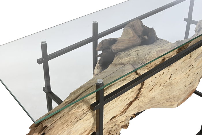 DKD Home Decor Consola Negro Natural 50 x 90 x 160 cm Teca Hierro