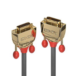 Lindy DVI-D Dual Link Cable 2m Gold Line, Conector Chapado en Oro, Triple Blindaje, Alta Resolución 2560x1600