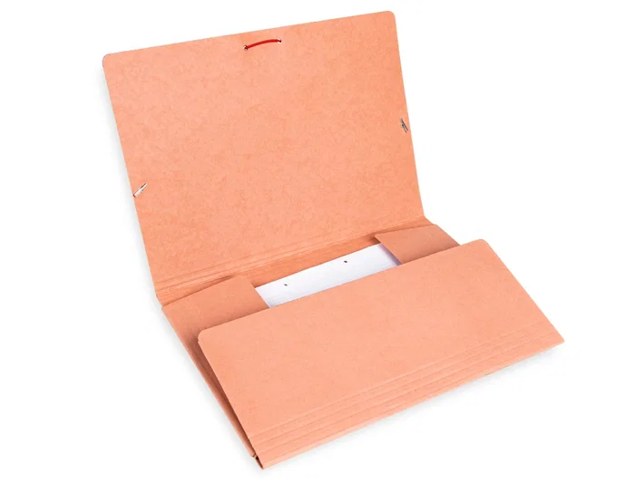 Liderpapel Carpeta de Gomas Tres Solapas Cartón Compacto Folio Color Cuero
