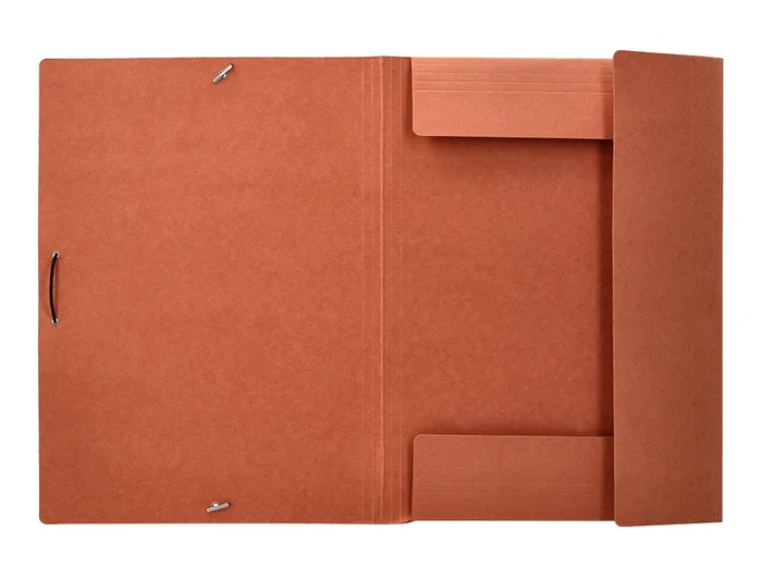 Liderpapel Carpeta de Gomas Tres Solapas Cartón Compacto Folio Color Cuero