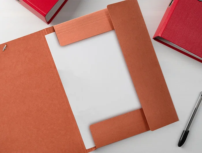 Liderpapel Carpeta de Gomas Tres Solapas Cartón Compacto Folio Color Cuero