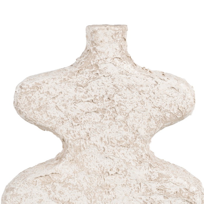 Jarrón Blanco Rústico Cerámica 28 X 8 cm