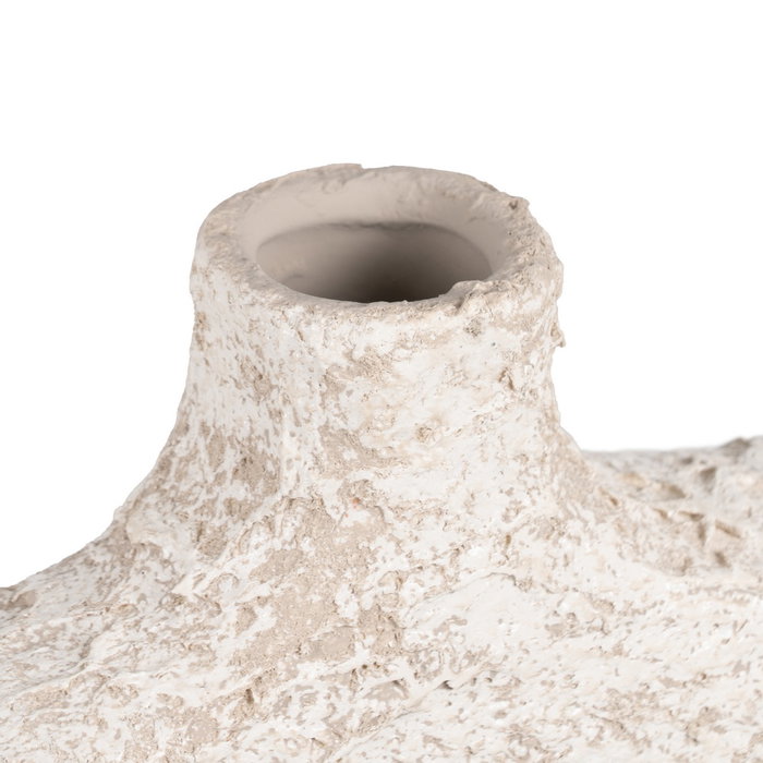 Jarrón Blanco Rústico Cerámica 28 X 8 cm