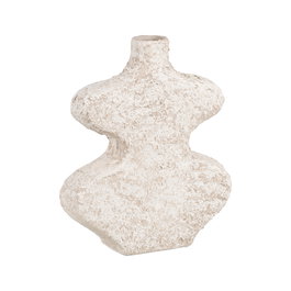 Jarrón Blanco Rústico Cerámica 28 X 8 cm