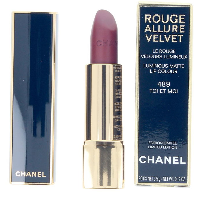 Chanel Rouge Allure Velvet Labial Mate Tono #489 Toi et Moi 3.5 g