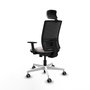 PIQUERAS Y CRESPO Silla de oficina Yunquera con mecanismo Sincro/Traslack Blanco y Negro