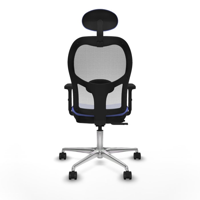 PIQUERAS Y CRESPO Silla de oficina Jorquera con mecanismo Sincro/Traslack, Azul claro y Blanco