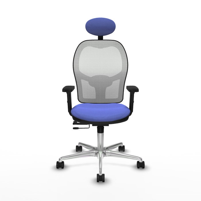 PIQUERAS Y CRESPO Silla de oficina Jorquera con mecanismo Sincro/Traslack, Azul claro y Blanco