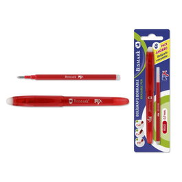 Bismark 329571 Bolígrafo Borrable con Capuchón Tinta Roja Recargable 1 Unidad