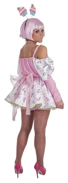 Creaciones Llopis Disfraz Adulto Cupcake Talla L Vestido Saya Delantal Diadema Peluca
