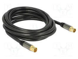 DeLOCK 88924 Cable coaxial RG-6/U con conectores IEC, 3 m, negro