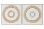 DKD Home Decor Cuadro Lienzo Yute Boho Surtido de 2 Piezas 92x92x4,5 cm