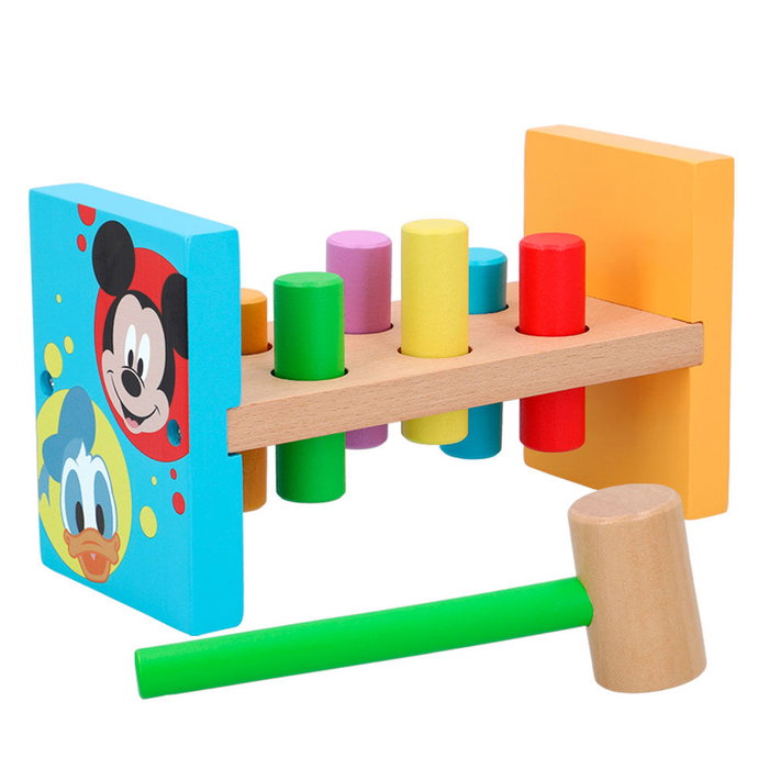 WOOMAX Juego Martillo Baby Disney Madera 8 Piezas +12 Meses
