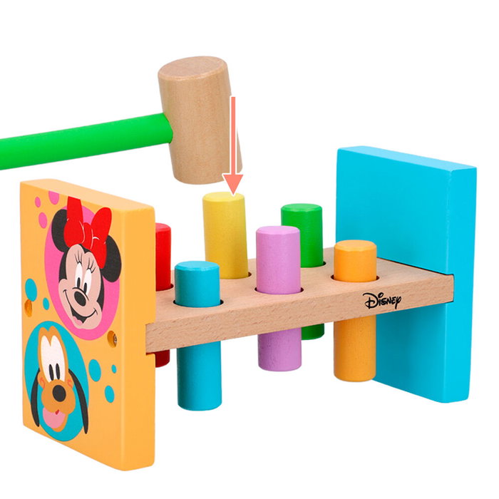 WOOMAX Juego Martillo Baby Disney Madera 8 Piezas +12 Meses