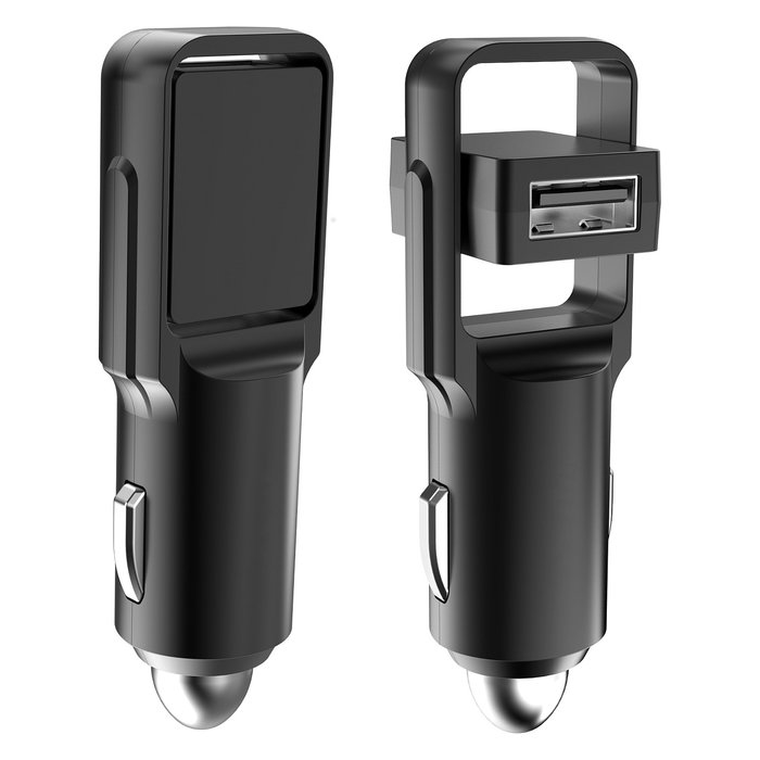 RealPower KFZ-Ladegerät Slim Auto Cargador de Coche 2400mA 2x USB Cigarrillero 4800mA Negro