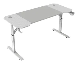 Mars Gaming Mesa Gaming Ergonómica Regulable en Altura MGD Ergo 140 Blanca 140x60cm con Alfombrilla XXL