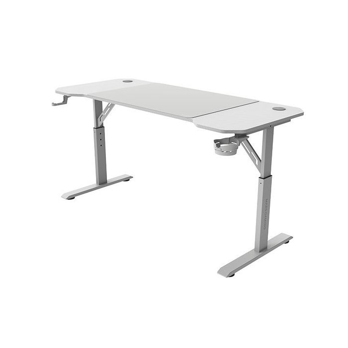 Mars Gaming Mesa Gaming Ergonómica Regulable en Altura MGD Ergo 140 Blanca 140x60cm con Alfombrilla XXL