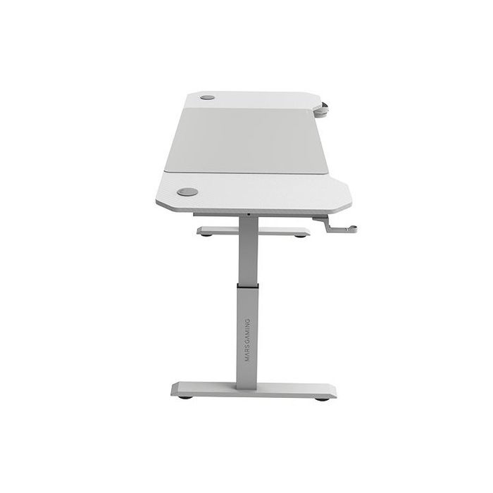 Mars Gaming Mesa Gaming Ergonómica Regulable en Altura MGD Ergo 140 Blanca 140x60cm con Alfombrilla XXL